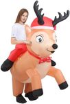 Togake Inflatable Reindeer Costume Adult Funny Blow Up Elk Deer Costumes Riding Holiday Inflatable Christmas Costume For Women Men Teen Cosplay