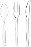 Generic Pack of 150 Clear Reusable Cutlery Set Includes 50 Forks, 50 Spoons and 50 Knives -Reusable Clear Cutlery Perfect for Birthday Parties Weddings Camping by W&H Enterprises Ltd