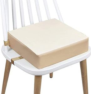 Portable Réhausseur Coussin de Siège Chaise Haute Lavable avec Boucle de Sécurité pour Repas Voyage de Bébé Bambin Enfant Tout-Petit (Beige)