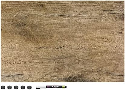 Navaris Memo Board Lavagna Magnetica 60x40cm - Lavagnetta Scrivibile con Calamite - Bacheca Muro Cancellabile 5 Magneti 1 Pennarello - Legno Scuro