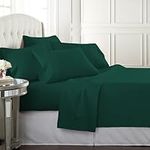 Danjor Linens Full Size Sheets Set - 6 Piece Set Including 4 Pillowcases- Deep Pockets - Breathable, Soft Bed Sheets - Wrinkle Free - Machine Washable - Forest Green Bed Sheets - 6 pc