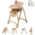 High Chair with Wheels, Convertible High Chairs for Babies and Toddlers