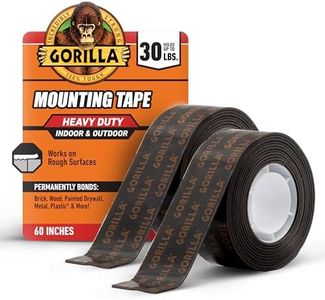 Gorilla - Heavy Duty Double Sided Mounting Tape, Weatherproof, 1" x 60", Black, (Pack of 2)