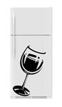 Global Graphics PVC Vinyl Wine Glass Fridge Sticker décor Your Fridge (Multicolor Sticker)