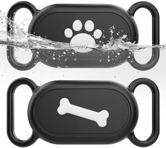 Dog Collar Holder(2 Pack) for Galaxy Smarttag2, Waterproof Silicone Case for Pet Cat, Anti-Lost Scratch Resistant Protective Cover Accessory for Samsung Galaxy Smart tag2(Black/Black)