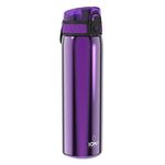 Ion8 Steel Water Bottle, 600 ml/20 oz, Leak Proof, Easy to Open, Secure Lock, Dishwasher Safe, Hygienic Flip Cover, Fits Cup Holders, Carry Handle, Durable, Carbon Neutral, Metallic Purple