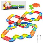 Mirana Block Rider Toy Train Set with Colorful & Multiple Track Layout, USB Rechargeable Type-C Engine, Various Sound Modes - Vande Bharat, Rajdhani, Delhi Metro, Kids 2-8 Years (Advanced - 131 Pcs)