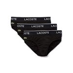 Lacoste Men's Casual Classic 3 Pack Cotton Stretch Briefs, Black, XX-Large