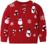 Wexuua Christmas Toddle Girl Boy Sweater Santa Claus Long Sleeve Pullover Christmas Sweater Unisex Knit Tops Black