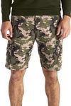 Mens Army Cargo Shorts Military Camo Relaxed Casual 100% Cotton Classic Utility 6 Pockets Summer Beach Golf Flex Cargo Work Combat Work Chino Half Pants All Waist Size 32W-44W (Olive Camo, 38)