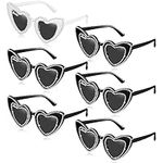 Xuhal 6 Pair Valentine's Day Heart Sunglasses for Bride Bridesmaid Vintage Bling Rhinestone Sunglasses