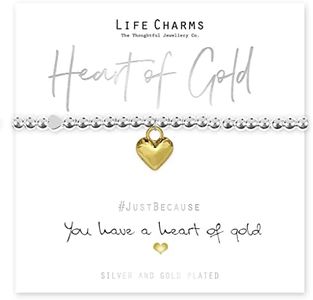 Life Charms Have A Heart Of Gold Bracelet, Silver