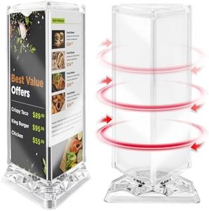 Rotating Acrylic Sign Holder with 3 Side for Restaurant Coffee Menu Clear Tabletop Holders fit 7x3“ x3 Page