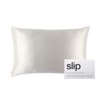 Slip Queen Silk Pillow Cases - 100% Pure 22 Momme Mulberry Silk Pillowcase for Hair and Skin - Queen Size Standard Pillow Case - Anti-Aging, Anti-BedHead, Anti-Sleep Crease, White (20" x 30")