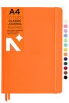 NEORAH - Dot Grid, A4 Notebook - Dotted Journal - 160 Pages- 110 GSM- (29.7 cm x 21.0 cm) - 2025 Office Notebook, Hardcover - Planner - Completely Handmade, BUJO, Diary for women and men-Orange