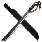 Master Cutlery JM-024L Jungle Master 28-Inch Black Machete, Black Handle with Orange Rim