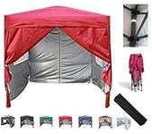 Mcc@home Premier 2x2m Waterproof Pop-up Gazebo with Silver Protective Layer Marquee Canopy (WS) (Red)