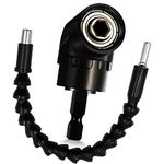 Right Angle Drill Adapter Attachment 105°Right Angle Screwdriver Drill Bit Extension Socket Adapter+ Flexible Drill Bit Extension Set for Confined Space