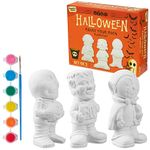 KreativeKraft Kids Painting Set Halloween Decorations - Fun Arts and Crafts for Kids and Family - Sugar Skull, Witch, Frankenstein, Dracula - Paint Your Own Sets for Kids (Set of 3)