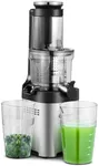 AMZCHEF Cold Press Juicer, Juicer Machines - 3.1" Large Feed Chute for Whole Fruits & Vegetables, Stainless Steel Slow Masticating Juicer Easy to Clean, Large Auger, Double Strainers, White