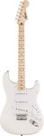 Squier by Fender Sonic Stratocaster HT Electric Guitar, Maple Fingerboard, White Pickguard, Arctic White, Comes with Free Virtual Lessons