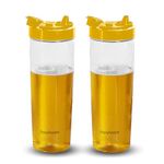 Frenchware Oil Dispenser (Pack of 2, 1 Litre Each) 100% Food-Grade, BPA-Free Plastic, Ideal for Storing & Pouring Liquids, Cooking Oils, Refined Oils, Olive Oil, Vinegar, Soy Sauce (Textured Yellow)