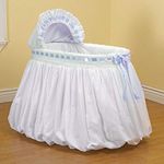 Baby Doll Bedding Pretty Ribbon Bassinet Set, Blue