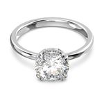 Swarovski Constella Ring, White Princess Cut and Pavé Crystals in a Rhodium Plated Setting, from the Constella Collection, Size 52