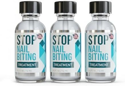 Stop Nail Biting Treatment - Clear, Bitter-Tasting Nail Polish To Stop Nail-Biting - Easy To Apply and Safe For Children - Nail Strengthener Solution - Nail Care for Healthy Nail Growth (3x0.5 fl oz)