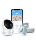 eufy Baby Smart Sock S340 Baby Monitor with 2.4 GHz Wi-Fi, Track Sleep Patterns, Naps, Heart Rate, and Blood Oxygen Levels, 2K Camera, AI Cry Detection, Pan and Tilt, No Monthly Fee