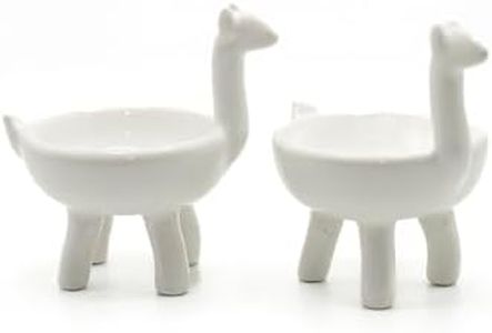 Fox Run Ceramic Llama Pinch Bowls, Set of 2 White Spice, Sauce, and Condiment Bowls, 2.36" x 3.15"