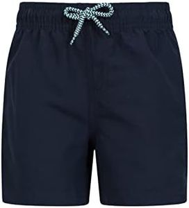 Mountain Warehouse Aruba Kids Swim Shorts - Lightweight Girls Beach Shorts, Mesh Lined Boys Shorts, Childrens Elastic Waist Pants - for Holidays & Outdoors, Navy, 3-4 Years