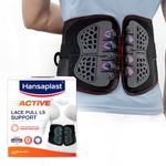 Hansaplast Active Lace Pull LS Support for Men & Women | 1 Unit | One Size Fits Most | Lower Back Support Belt for Long Lasting Pain Relief & Stability | Lumbo Sacral Support Adjustable Belt and Lace Pull Mechanism for Easy Compression Adjustment | Lower Back Pain, Strain, Preventive Care, Overuse Care