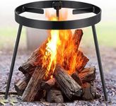 Campfire Tripod, Campfire Cooking Equipment, Outdoor Fire Pit Stand, Rust Resistant and High Temperature Resistant Removable Camping Tripod for Dutch Oven, Jetboil, Camping Griddle