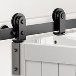 ZEKOO 60" Bifold Barn Door Hardware Track Kit Barn Door Bifold Closet Door for Two 28” Doors, Top Mount and Side Mount, Smoothly Quietly, Easy Install, I Shape Hanger(Doors not Included)