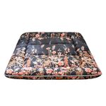 Black Floral Japanese Futon Floor Mattress, Bed Mattress Topper Portable Thick Sleeping Pad Floor Bed Roll Up Camping Mattress Folding Couch Bed Mattress Pad for Guest Room, Twin Size