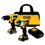 DeWalt DCK211S2 10.8V Subcompact Combo Drill Plus Impact Driver in Kitbag