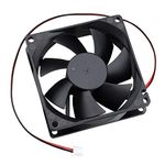 GDSTIME 12V Case Fan 8025 80mm x 25mm 12Volt DC Small Brushless Axial Cooling Fan 2800RPM,Dual Ball Bearings 2PIN