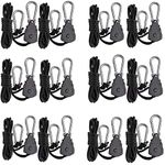 6-Pairs Zazzy 1/8 Inch Heavy Duty Adjustable Grow Light Rope Clip Hanger Rope Hanger