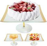 GAC Square Cake Stand, Tempered Gla