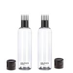 VELPACS PACKAGING 200Ml Empty Plastic Bottle For Hair Application (Hair Root Applicator Bottle With Comb Head) | Perfect For Rosemary Tea, Hair Oil, Hair Colour, Shampoo, Travel Friendly (Pack Of 2)