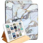 DuraSafe Cases for iPad 7.9 Mini 5 4 3 2 1 Gen Mini 5th 4th 3rd 2nd 1st A2133 A2124 A2126 A2125 A1538 A1550 A1599 A1600 A1489 A1490 A1491 A1432 A1454 Printed Folio Silicone Shell Cover - White Marble