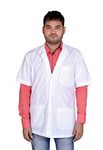 Dr. Apron Half Sleeves Lab Coat For Male Boys Color White Size 32