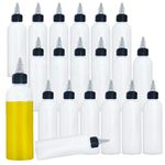 Meirrnyyu 20 Pcs 4 Oz Plastic Squeeze Condiment Bottles with Twist-on Cap Lids,Sauce Bottle with Squeeze Top,Squirt Condiment Bottles for Ketchup,Mustard,Olive Oil and More