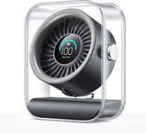 KIMMOO Rechargeable USB Desk Fan, Quiet Table Fan with Turbo Airflow, 100 Speeds, Digital Display, 90° Rotating, Small Battery Desktop Fans for Bedroom Home Office Travel(Black)