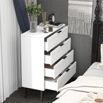 TaoHFE White 4 Drawer Dresser for Bedroom,Wood Lingerie Chest of Drawers for Bedroom,Modern 36inch Tall White Dresser for Bedroom Living Room, Entryway, Cloakroom(White, 4 Drawer)