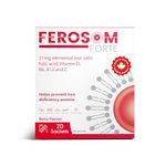 Ferosom Forte LCE Liposomal - 21g Elemental Iron Supplement with Vitamin B12, B6, D, C - High Absorption Iron Powder Sachet Supplements for Men & Women, 20 Vegan Sachets – Made in Canada