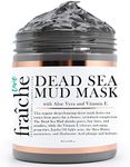 Live Fraiche Organic Dead Sea Mud Mask Facial & Body Cleanser- 8.8oz -Fight breakouts acne blackheads & Reduce Pores/Lines/Wrinkles - pure & natural to tighten & tone see clearer brighter younger skin