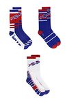 Gertex NFL Buffalo Bills Men's 3 Pack Sport Crew Socks