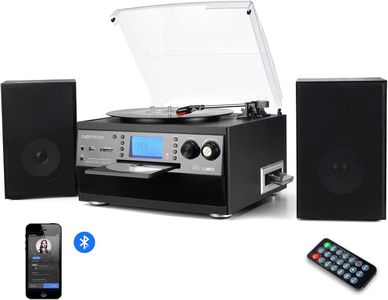 DIGITNOW Bluetooth Record Player – Vinyl Turntable with Built-In Speakers